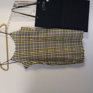 Yellow plaid dress
